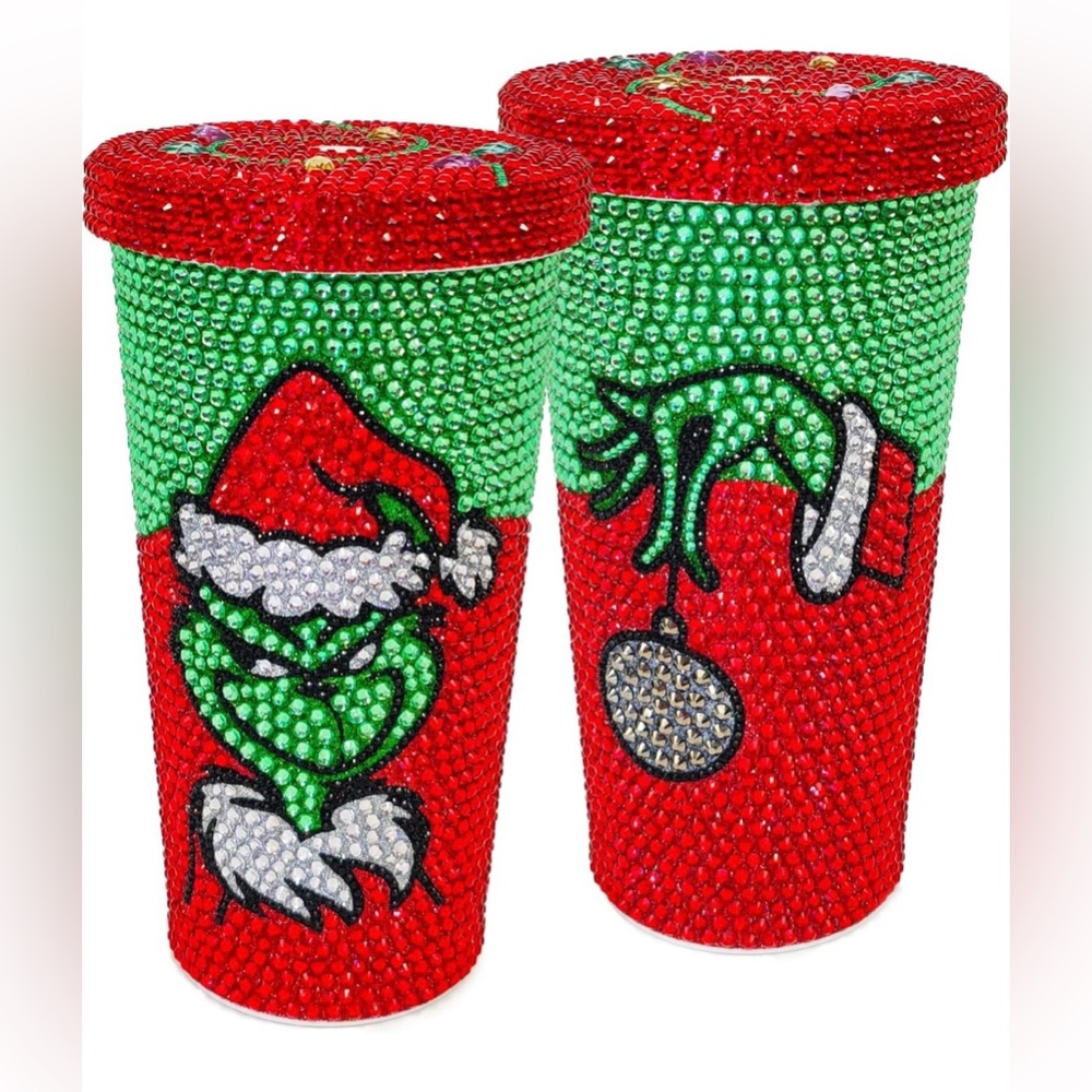 Bling Christmas Gift Rhinestone Christmas Tumbler, 20oz Stainless Steel